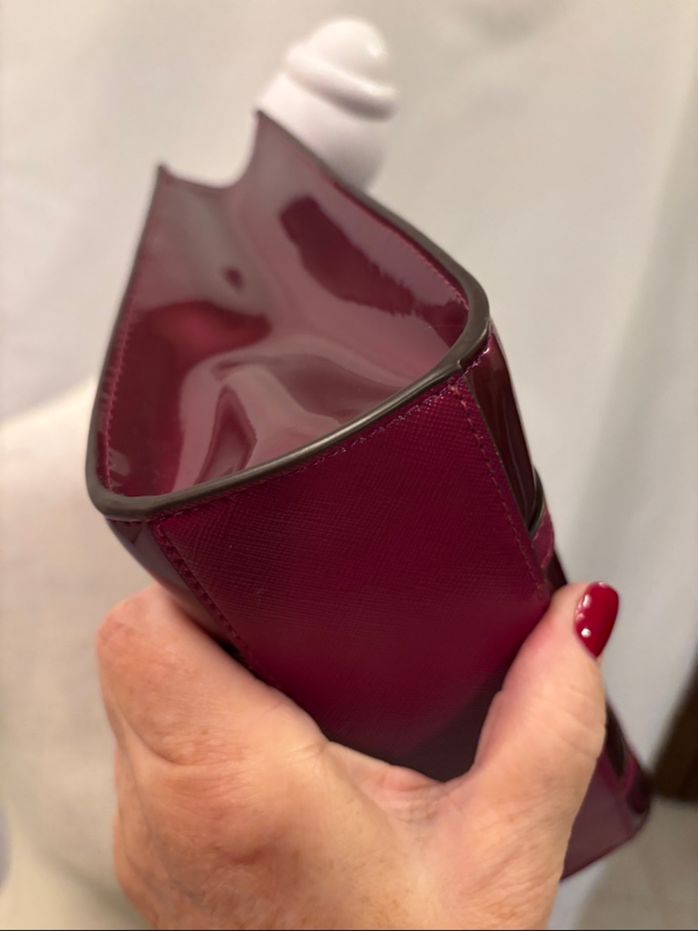 Kate Spade New York Kenzie Small Tote Dark Raspberry Patent Leather - Picture 9 of 16